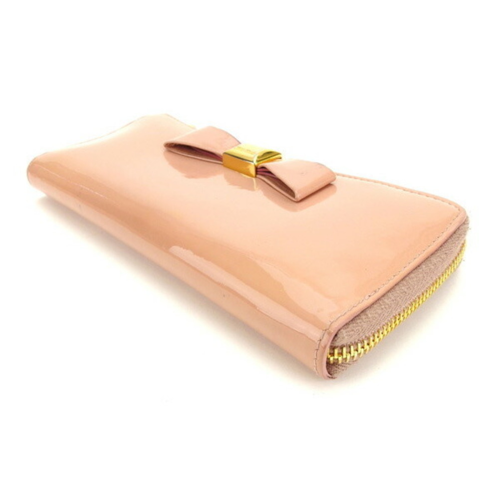 Miu Miu motif Wallet pink long zipper ribbon - Picture 4 of 6